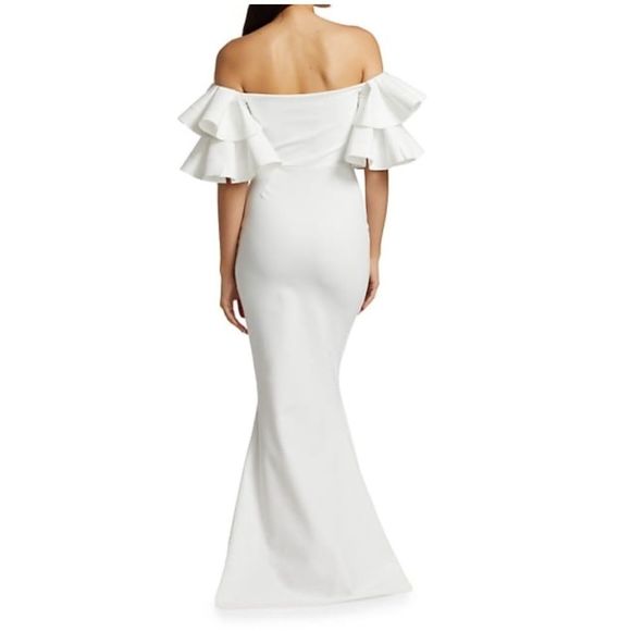 Chiara Boni La Petite Robe Parvati Off-The-Shoulder Gown Size 50(US14) $1295 - Picture 4 of 9